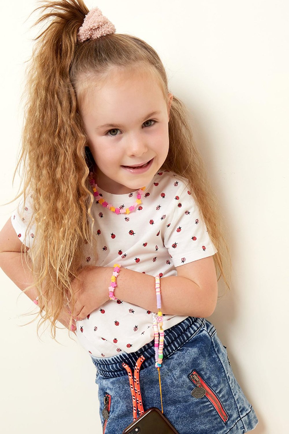 Kids - Starry night necklace - Mother-Daughter collection Rose polymer clay h5Picture2